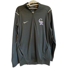 Nike Colorado Rockies Elite 1/2 Zip‎ Jacket Coat Small Dri-FIT Technology Black